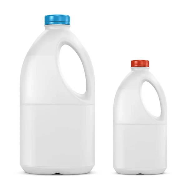 Bouteille de lait gallon récipients en plastique sur fond blanc — Image vectorielle