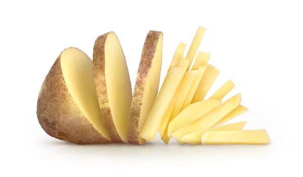 Potatoes chopped 26 on white background — Stockfoto