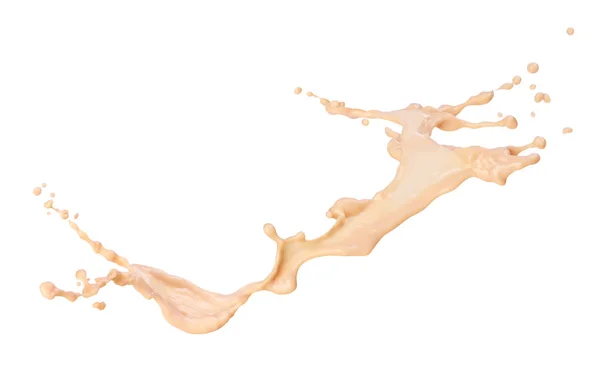Spruzzata di caffè con latte su sfondo bianco — Foto Stock