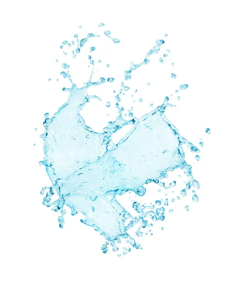 Víz fröccsenés fehér háttér — Stock Fotó
