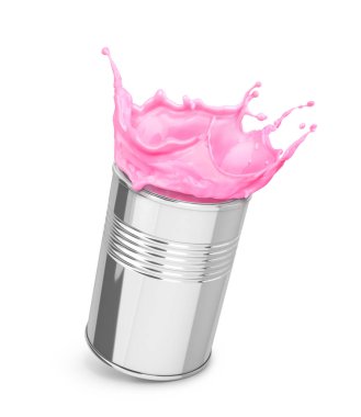 Teneke kutuda pembe boya lekesi