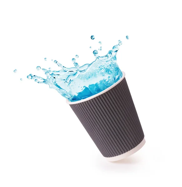 Agua en una taza de papel — Foto de Stock