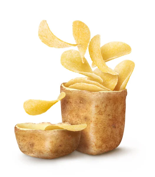 Rw Chips i en låda på vit jord — Stockfoto