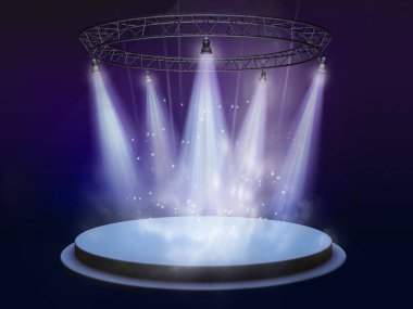 3D ışıklandırmalı konser sahnesi