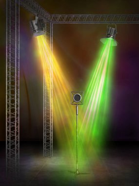 3D ışıklandırmalı konser sahnesi