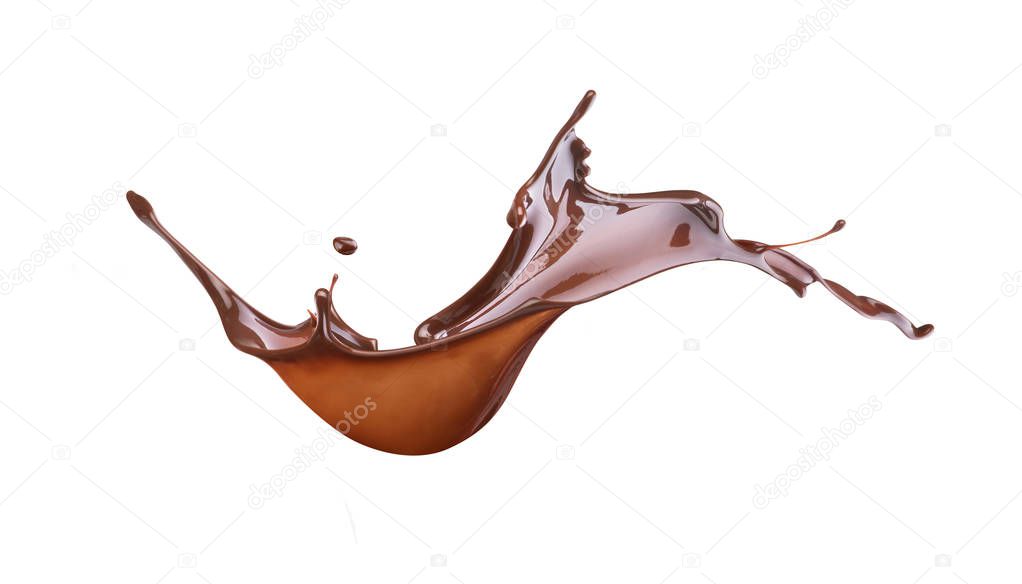 chocolate splash on a white background