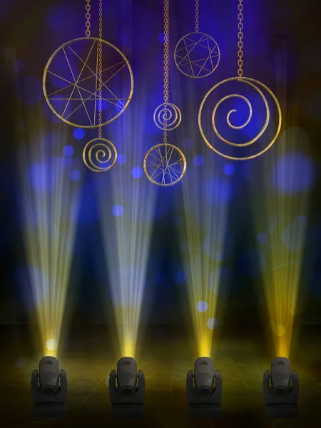 Scène de concert avec lumières illustration 3d — Photo