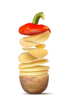 Patates cipsi ve paprica 2 ile Rw Sandviçi.