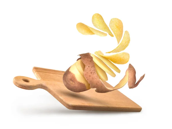 Kartoffelchips 6 auf weißem Hintergrund — Stockfoto