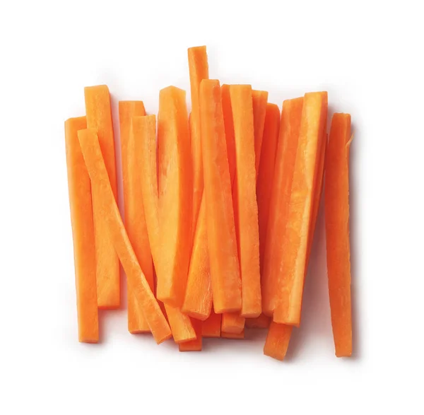 Chopped carrots on a white background — Stock Photo, Image