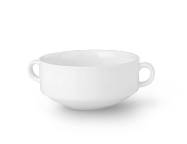 Beyazlar içinde izole beyaz yemek kasesi