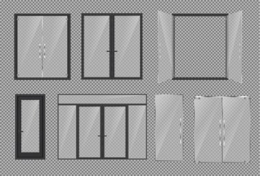 Vector realistic different closed black door