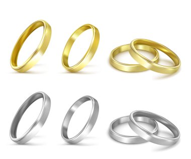 vector wedding rings isolated on white