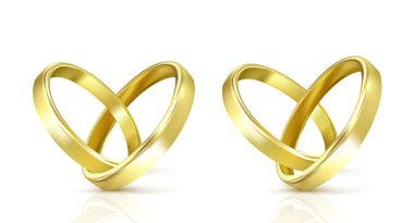 vektör altın alyans beyaz izole