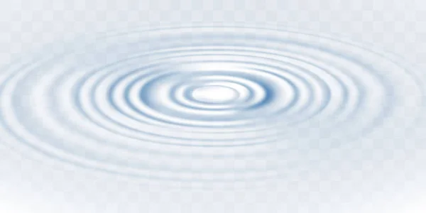 Blue circle water ripple isolated on transparent background. Realistic vector illustration — Stock Vector