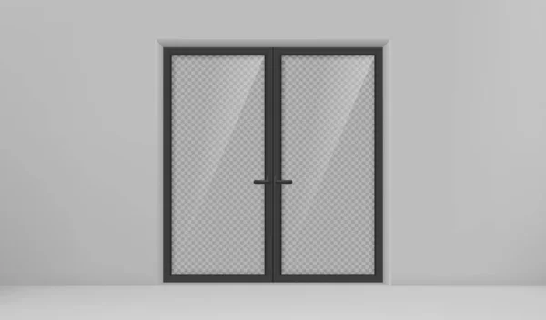 ベクトル現実的な異なる閉鎖黒のドア — ストックベクタ