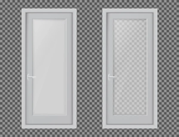 Vector realista puerta blanca cerrada diferente — Archivo Imágenes Vectoriales