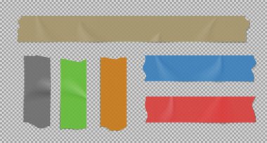 Yapıştırıcı bant seti şeffaf arkaplanda izole edildi