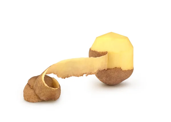Bramborová slupka a bramborová pilina izolované — Stock fotografie