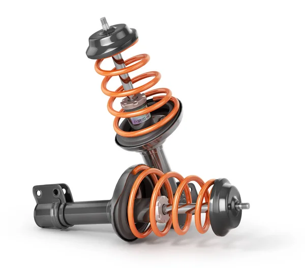 Shock absorber isolated on a white background. 3d illustration — Stock Photo, Image