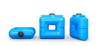 Water tank, garden tools. 3d illustration