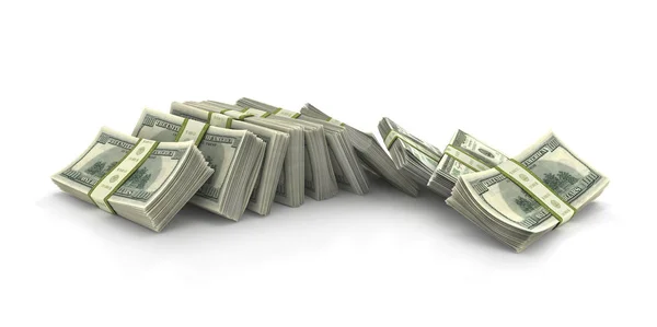 Dollars bills stack isolated, 3d illustration — Stock Photo, Image