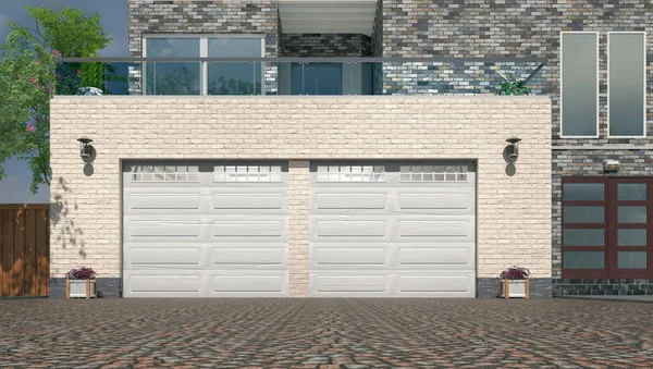 Garage Entrance Sectional Gate Illustration — Stock Photo, Image