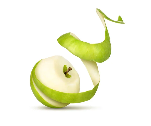 Peeled Apple Peel White Background — Stock Photo, Image