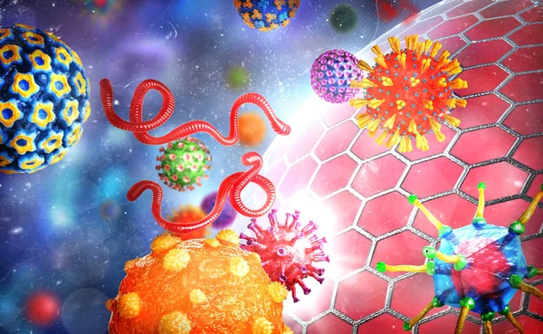 Concepto Inmunidad Diferente Ataque Virus Shell Ilustración —  Fotos de Stock