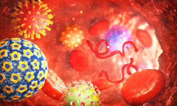 Concetto Immunità Attacco Virus Diverso Bombardare Illustrazione — Foto Stock
