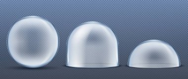 Glass Dome Set Vector.  clipart