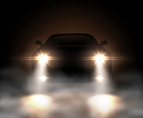 Luces Coche Realistas Niebla — Vector de stock