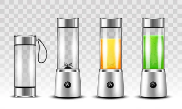 Conjunto Liquidificador Juicer Realista Misturador Cozinha Com Suco Vegetal Orgânico —  Vetores de Stock