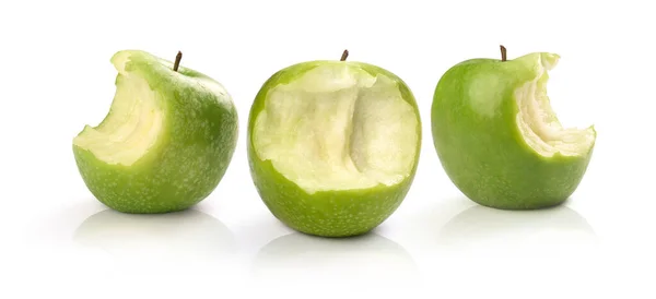 Groene Appels Een Witte Achtergrond — Stockfoto