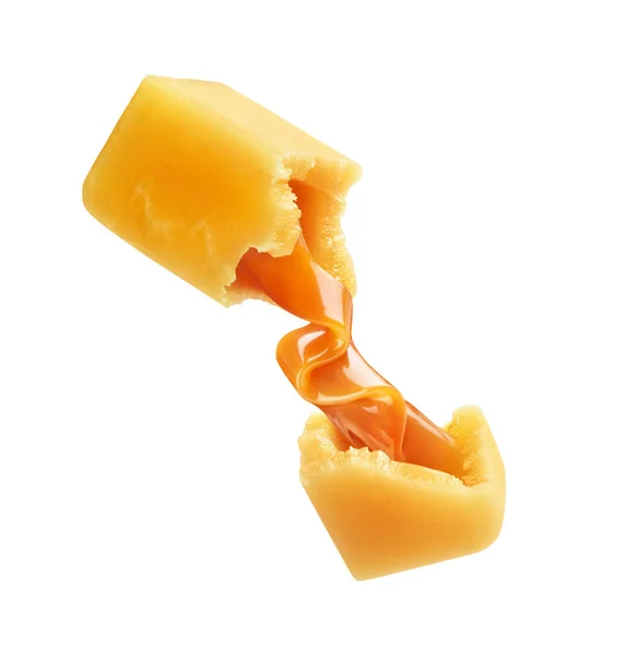 Caramel Candy Liquid Caramel White Background — Stock Photo, Image