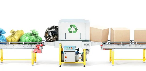 Recyclingkonzept Müll Und Abfall Werden Herkömmlichen Produkten Verwertet Öko Konzept — Stockfoto