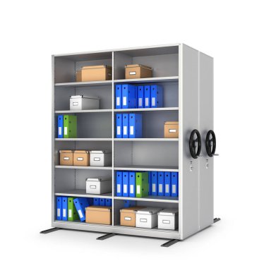 Mobil raflar, arşivler. 3d illüstrasyon