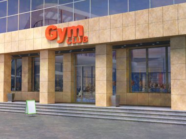3 boyutlu illüstrasyonun dışındaki incelik kulübü girişi