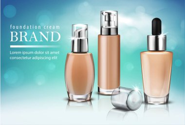 Kozmetik için şeffaf kavanozları ayarla. Vektör illüstrasyonu.