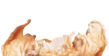 Beyaz arka planda sütlü karamel.