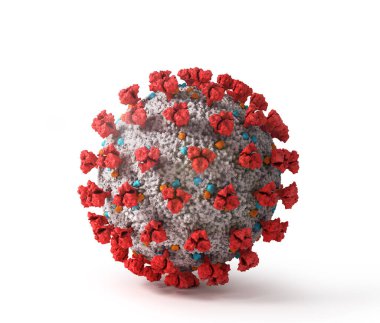 Coronavirus beyaz bir arkaplanda izole edilmiş. 3d illüstrasyon