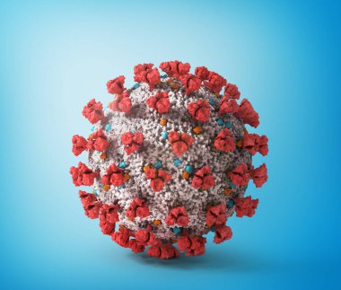 Coronavirus beyaz bir arkaplanda izole edilmiş. 3d illüstrasyon
