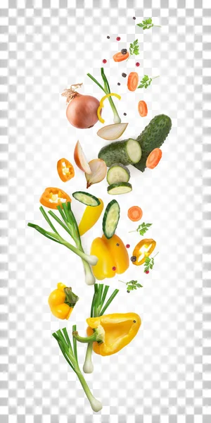 Векторный Состав Овощей Свежий Салат Рецепт Вегетарианская Здоровая Еда Реалистичные — стоковый вектор