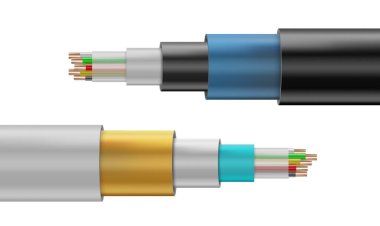 Gerçekçi elektrik kabloları esnek ağ.