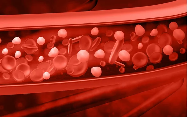 Red Blood Cells Vein Vector Illustration — Stock Vector