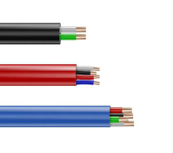 Fios Elétricos Realistas Rede Flexível —  Vetores de Stock