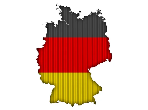 Harta și drapelul Germaniei pe fier ondulat — Fotografie, imagine de stoc