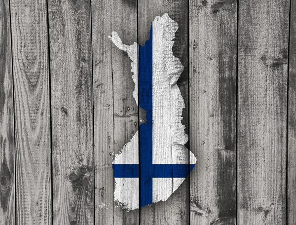 芬兰地图及国旗 — 图库照片