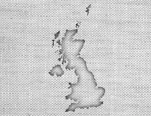 リネンのイギリスの地図, — ストック写真