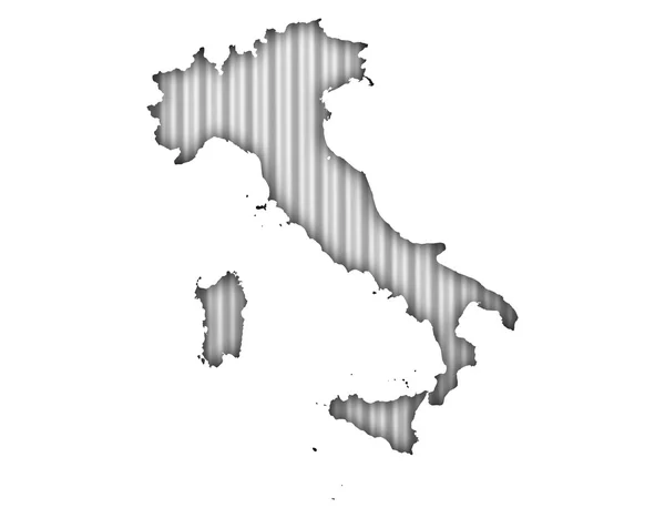 Karta över Italien på korrugerad — Stockfoto